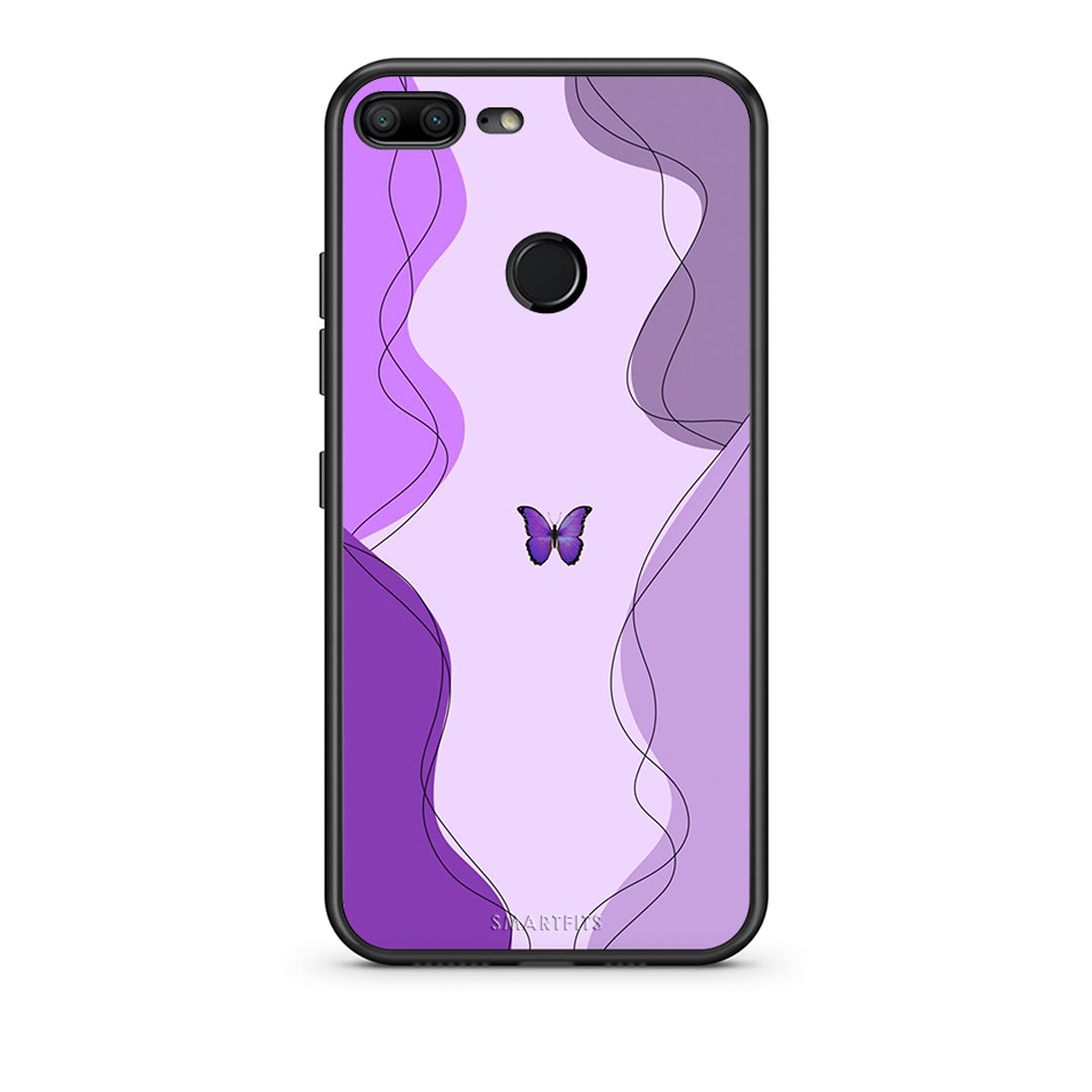 Honor 9 Lite Purple Mariposa Θήκη Αγίου Βαλεντίνου από τη Smartfits με σχέδιο στο πίσω μέρος και μαύρο περίβλημα | Smartphone case with colorful back and black bezels by Smartfits