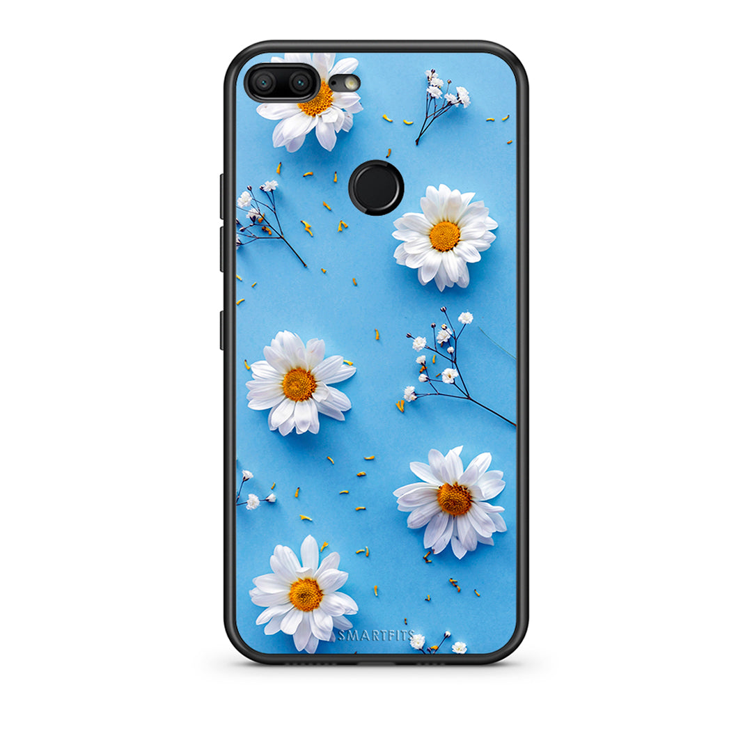 Honor 9 Lite Real Daisies θήκη από τη Smartfits με σχέδιο στο πίσω μέρος και μαύρο περίβλημα | Smartphone case with colorful back and black bezels by Smartfits