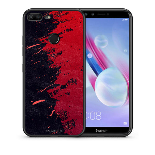 Θήκη Αγίου Βαλεντίνου Honor 9 Lite Red Paint από τη Smartfits με σχέδιο στο πίσω μέρος και μαύρο περίβλημα | Honor 9 Lite Red Paint case with colorful back and black bezels