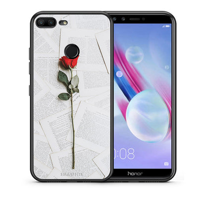 Θήκη Honor 9 Lite Red Rose από τη Smartfits με σχέδιο στο πίσω μέρος και μαύρο περίβλημα | Honor 9 Lite Red Rose case with colorful back and black bezels