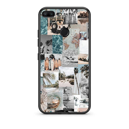 Honor 9 Lite Retro Beach Life Θήκη από τη Smartfits με σχέδιο στο πίσω μέρος και μαύρο περίβλημα | Smartphone case with colorful back and black bezels by Smartfits