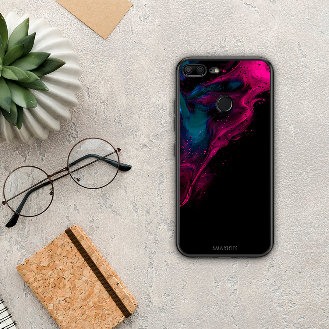 Watercolor Pink Black - Honor 9 Lite θήκη
