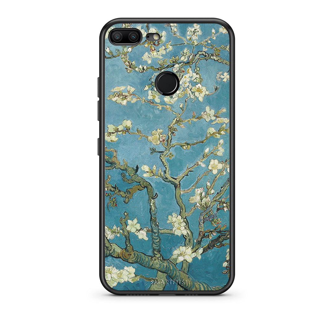 Honor 9 Lite White Blossoms θήκη από τη Smartfits με σχέδιο στο πίσω μέρος και μαύρο περίβλημα | Smartphone case with colorful back and black bezels by Smartfits