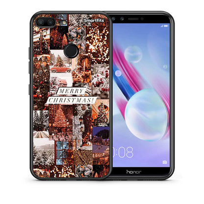 Θήκη Honor 9 Lite Xmas Collage από τη Smartfits με σχέδιο στο πίσω μέρος και μαύρο περίβλημα | Honor 9 Lite Xmas Collage case with colorful back and black bezels