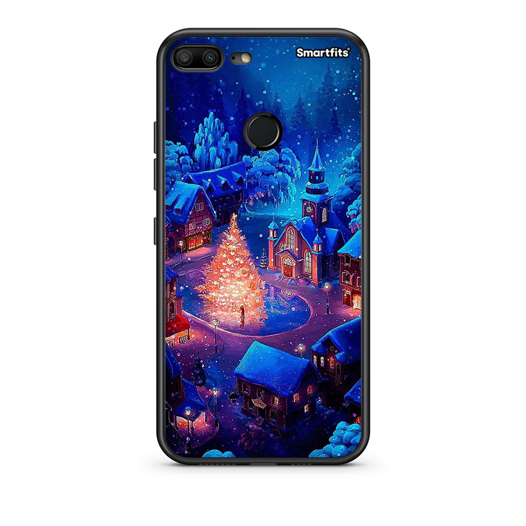 Huawei Honor 9 Lite Xmas Village θήκη από τη Smartfits με σχέδιο στο πίσω μέρος και μαύρο περίβλημα | Smartphone case with colorful back and black bezels by Smartfits