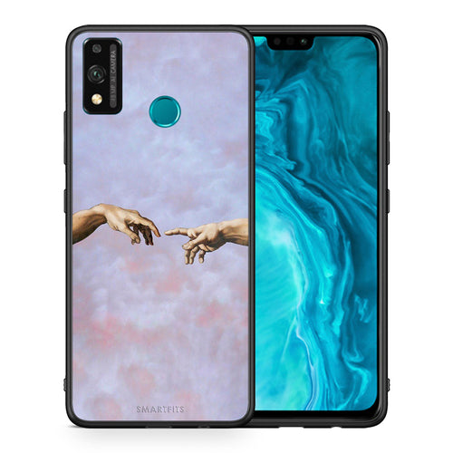 Θήκη Honor 9X Lite Adam Hand από τη Smartfits με σχέδιο στο πίσω μέρος και μαύρο περίβλημα | Honor 9X Lite Adam Hand case with colorful back and black bezels