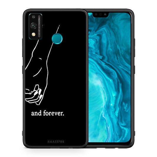 Θήκη Αγίου Βαλεντίνου Honor 9X Lite Always & Forever 2 από τη Smartfits με σχέδιο στο πίσω μέρος και μαύρο περίβλημα | Honor 9X Lite Always & Forever 2 case with colorful back and black bezels