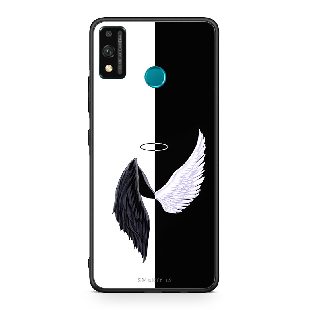 Honor 9X Lite Angels Demons θήκη από τη Smartfits με σχέδιο στο πίσω μέρος και μαύρο περίβλημα | Smartphone case with colorful back and black bezels by Smartfits