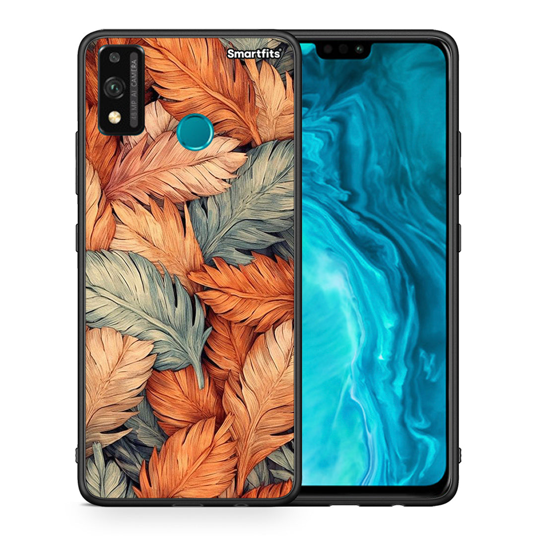 Θήκη Honor 9X Lite Autumn Leaves από τη Smartfits με σχέδιο στο πίσω μέρος και μαύρο περίβλημα | Honor 9X Lite Autumn Leaves case with colorful back and black bezels