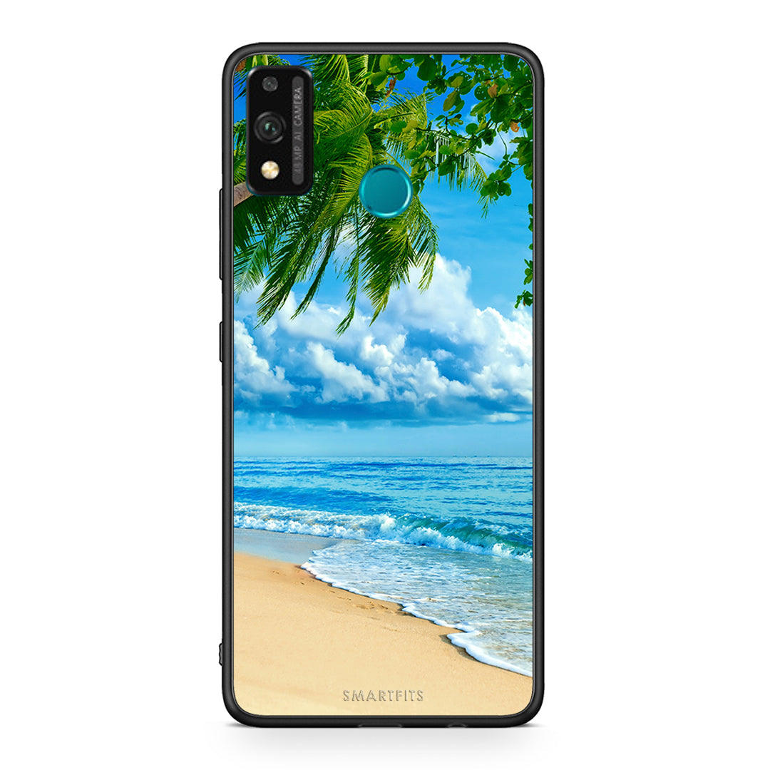 Honor 9X Lite Beautiful Beach θήκη από τη Smartfits με σχέδιο στο πίσω μέρος και μαύρο περίβλημα | Smartphone case with colorful back and black bezels by Smartfits