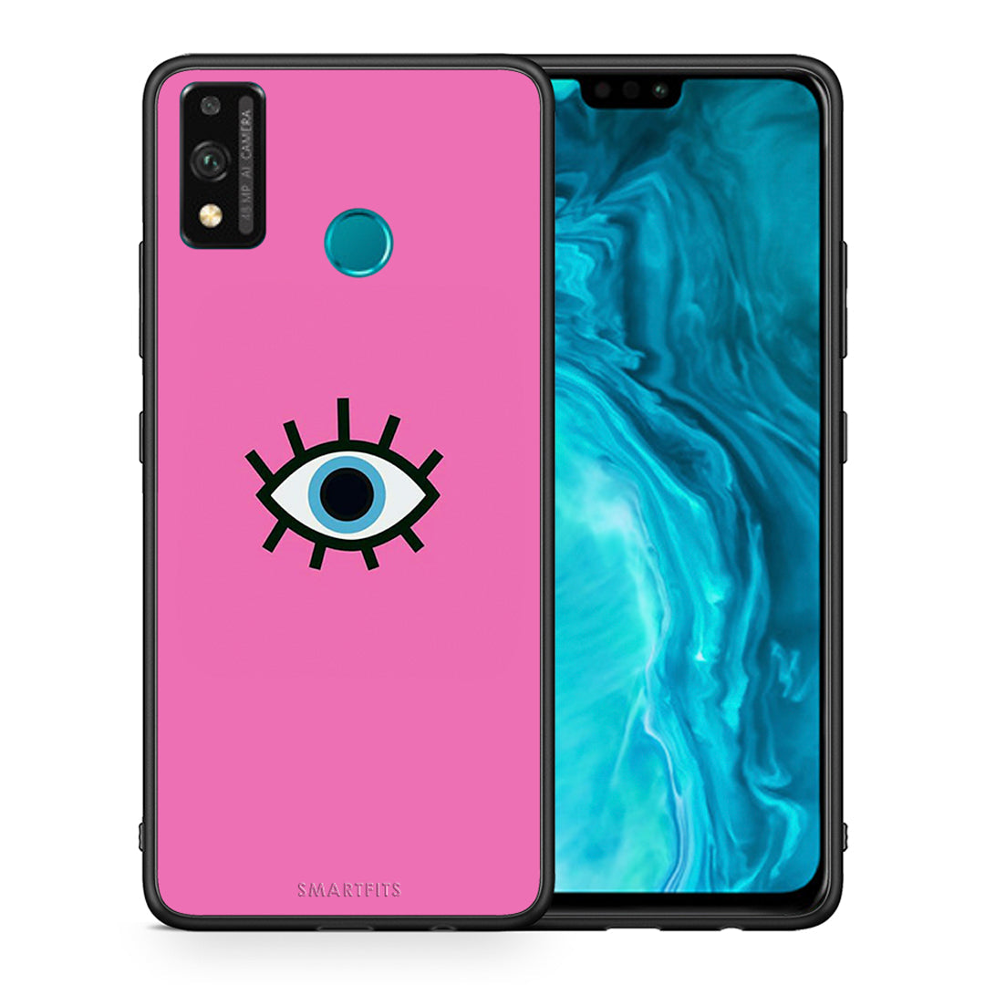 Θήκη Honor 9X Lite Blue Eye Pink από τη Smartfits με σχέδιο στο πίσω μέρος και μαύρο περίβλημα | Honor 9X Lite Blue Eye Pink case with colorful back and black bezels
