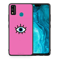 Thumbnail for Θήκη Honor 9X Lite Blue Eye Pink από τη Smartfits με σχέδιο στο πίσω μέρος και μαύρο περίβλημα | Honor 9X Lite Blue Eye Pink case with colorful back and black bezels