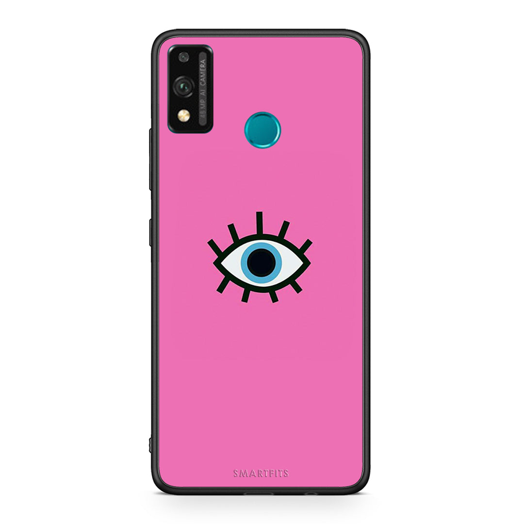 Honor 9X Lite Blue Eye Pink θήκη από τη Smartfits με σχέδιο στο πίσω μέρος και μαύρο περίβλημα | Smartphone case with colorful back and black bezels by Smartfits