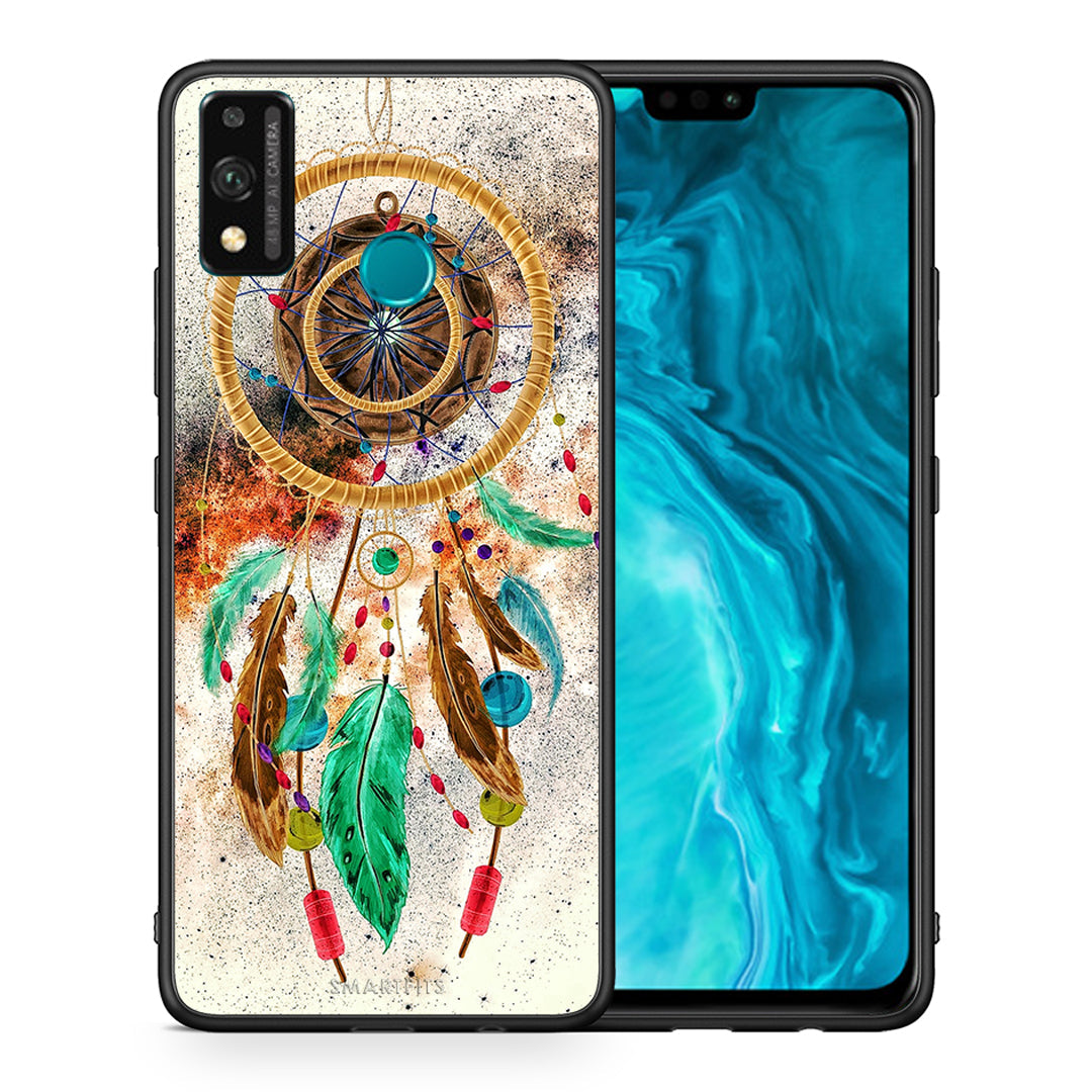 Θήκη Honor 9X Lite DreamCatcher Boho από τη Smartfits με σχέδιο στο πίσω μέρος και μαύρο περίβλημα | Honor 9X Lite DreamCatcher Boho case with colorful back and black bezels