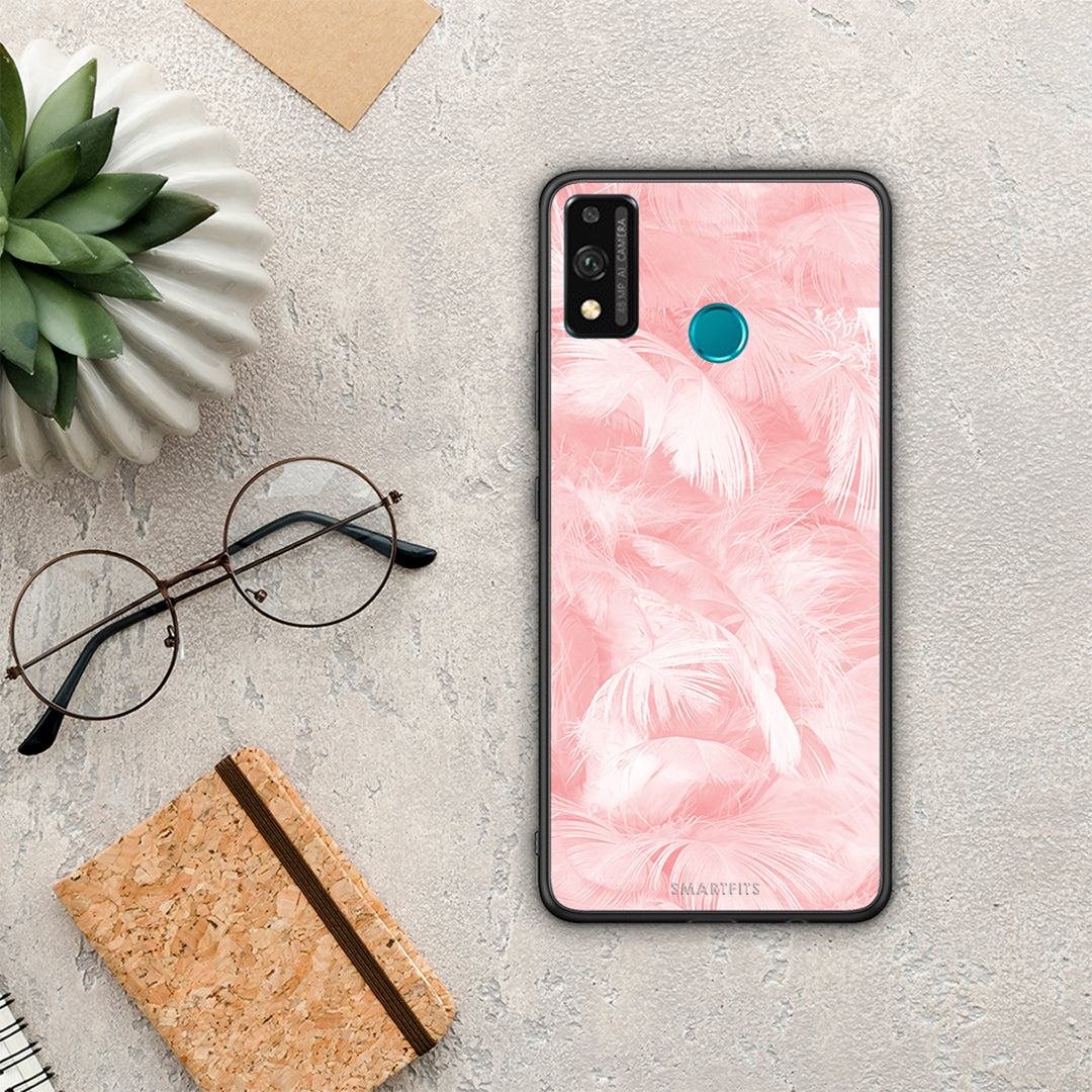 Boho Pink Feather - Honor 9X Lite θήκη