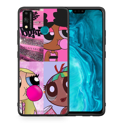 Θήκη Αγίου Βαλεντίνου Honor 9X Lite Bubble Girls από τη Smartfits με σχέδιο στο πίσω μέρος και μαύρο περίβλημα | Honor 9X Lite Bubble Girls case with colorful back and black bezels
