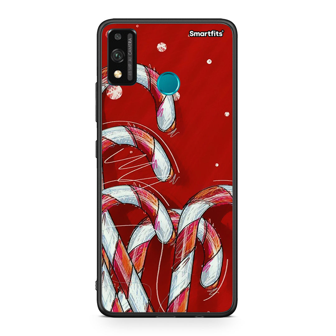 Honor 9X Lite Candy Cane θήκη από τη Smartfits με σχέδιο στο πίσω μέρος και μαύρο περίβλημα | Smartphone case with colorful back and black bezels by Smartfits