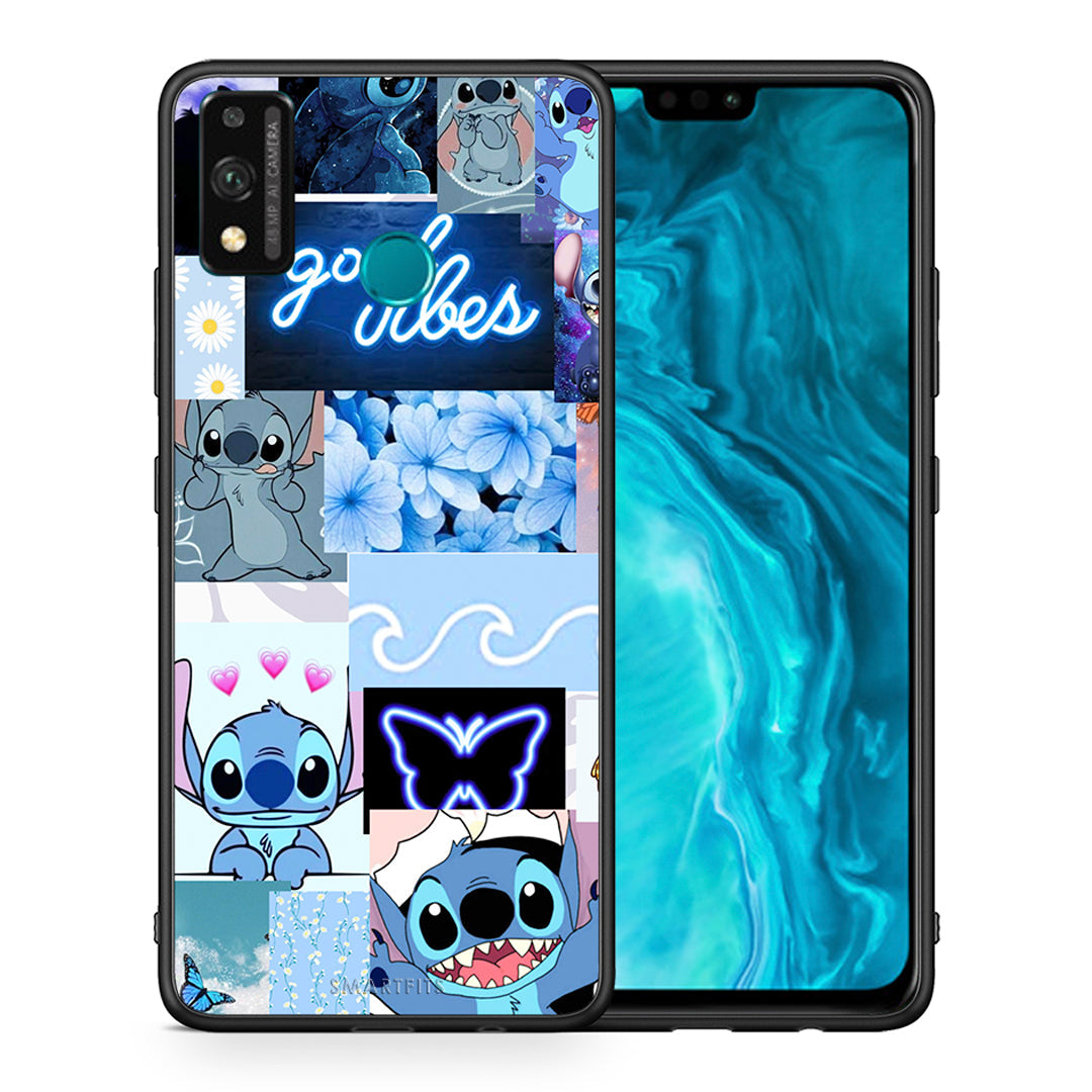 Θήκη Αγίου Βαλεντίνου Honor 9X Lite Collage Good Vibes από τη Smartfits με σχέδιο στο πίσω μέρος και μαύρο περίβλημα | Honor 9X Lite Collage Good Vibes case with colorful back and black bezels