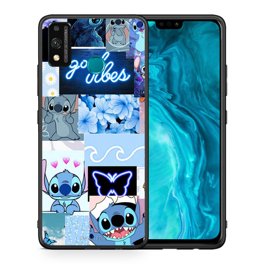 Θήκη Αγίου Βαλεντίνου Honor 9X Lite Collage Good Vibes από τη Smartfits με σχέδιο στο πίσω μέρος και μαύρο περίβλημα | Honor 9X Lite Collage Good Vibes case with colorful back and black bezels