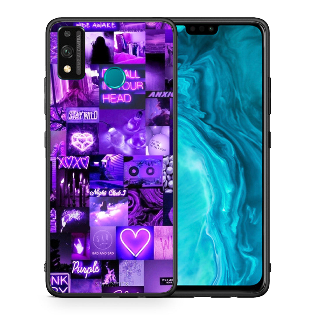 Θήκη Αγίου Βαλεντίνου Honor 9X Lite Collage Stay Wild από τη Smartfits με σχέδιο στο πίσω μέρος και μαύρο περίβλημα | Honor 9X Lite Collage Stay Wild case with colorful back and black bezels