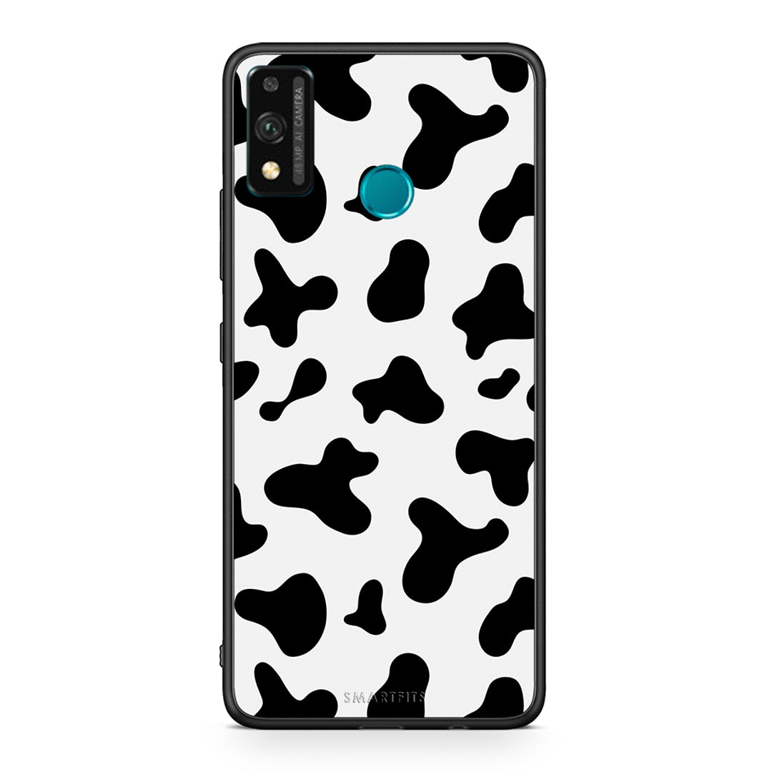 Honor 9X Lite Cow Print θήκη από τη Smartfits με σχέδιο στο πίσω μέρος και μαύρο περίβλημα | Smartphone case with colorful back and black bezels by Smartfits