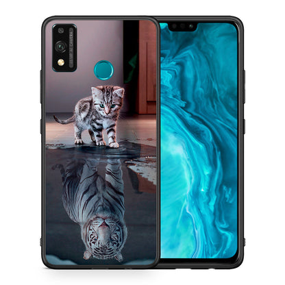 Θήκη Honor 9X Lite Tiger Cute από τη Smartfits με σχέδιο στο πίσω μέρος και μαύρο περίβλημα | Honor 9X Lite Tiger Cute case with colorful back and black bezels