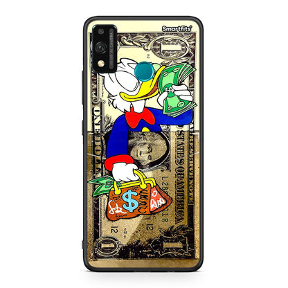Honor 9X Lite Duck Money Θήκη από τη Smartfits με σχέδιο στο πίσω μέρος και μαύρο περίβλημα | Smartphone case with colorful back and black bezels by Smartfits