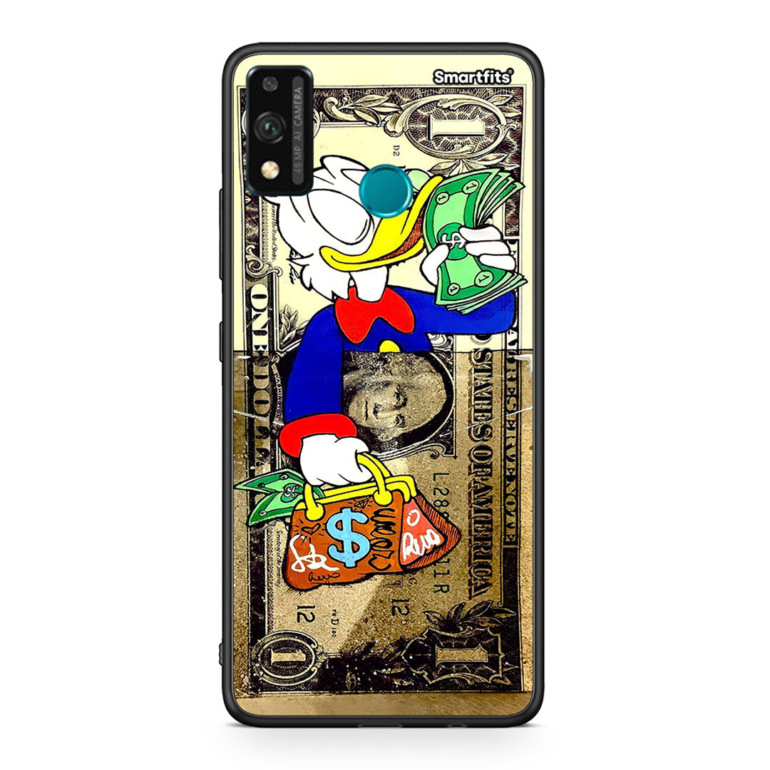 Honor 9X Lite Duck Money Θήκη από τη Smartfits με σχέδιο στο πίσω μέρος και μαύρο περίβλημα | Smartphone case with colorful back and black bezels by Smartfits