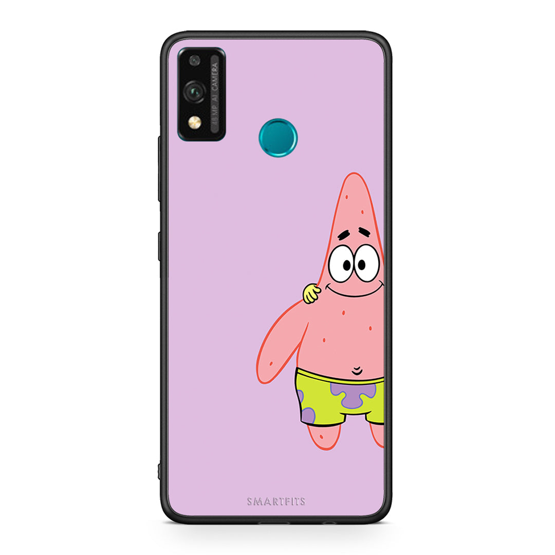 Honor 9X Lite Friends Patrick θήκη από τη Smartfits με σχέδιο στο πίσω μέρος και μαύρο περίβλημα | Smartphone case with colorful back and black bezels by Smartfits