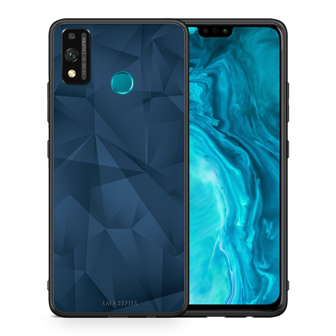 Θήκη Honor 9X Lite Blue Abstract Geometric από τη Smartfits με σχέδιο στο πίσω μέρος και μαύρο περίβλημα | Honor 9X Lite Blue Abstract Geometric case with colorful back and black bezels