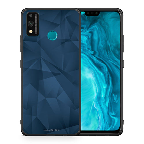 Θήκη Honor 9X Lite Blue Abstract Geometric από τη Smartfits με σχέδιο στο πίσω μέρος και μαύρο περίβλημα | Honor 9X Lite Blue Abstract Geometric case with colorful back and black bezels