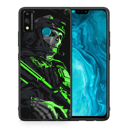 Θήκη Αγίου Βαλεντίνου Honor 9X Lite Green Soldier από τη Smartfits με σχέδιο στο πίσω μέρος και μαύρο περίβλημα | Honor 9X Lite Green Soldier case with colorful back and black bezels