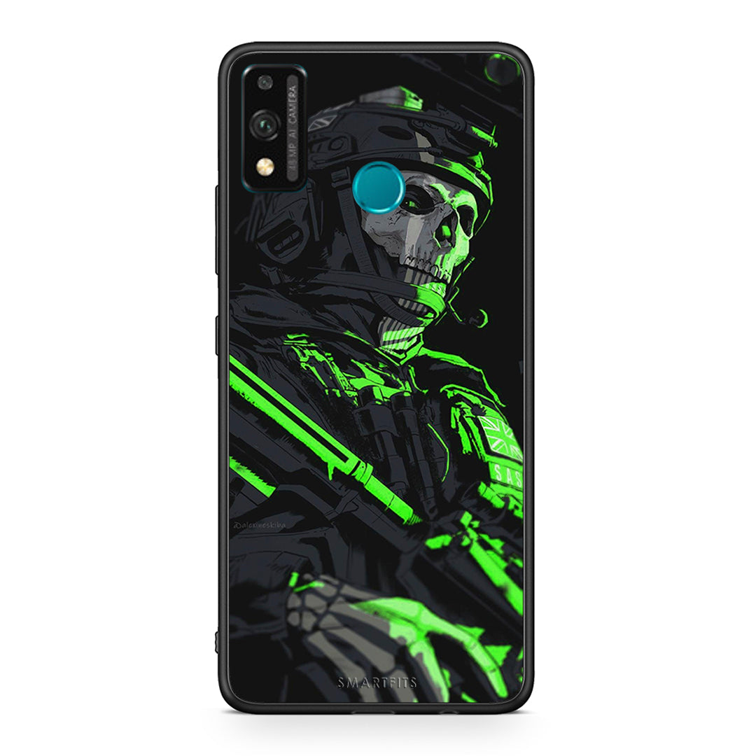 Honor 9X Lite Green Soldier Θήκη Αγίου Βαλεντίνου από τη Smartfits με σχέδιο στο πίσω μέρος και μαύρο περίβλημα | Smartphone case with colorful back and black bezels by Smartfits
