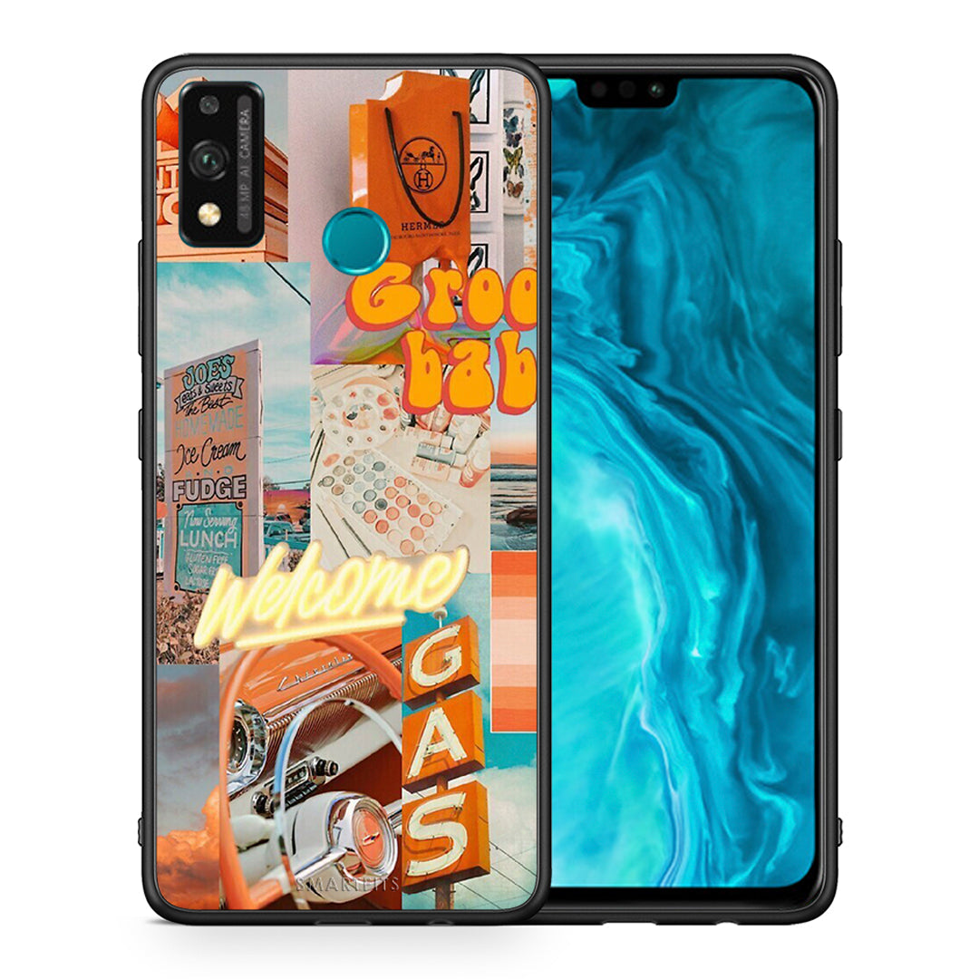 Θήκη Αγίου Βαλεντίνου Honor 9X Lite Groovy Babe από τη Smartfits με σχέδιο στο πίσω μέρος και μαύρο περίβλημα | Honor 9X Lite Groovy Babe case with colorful back and black bezels