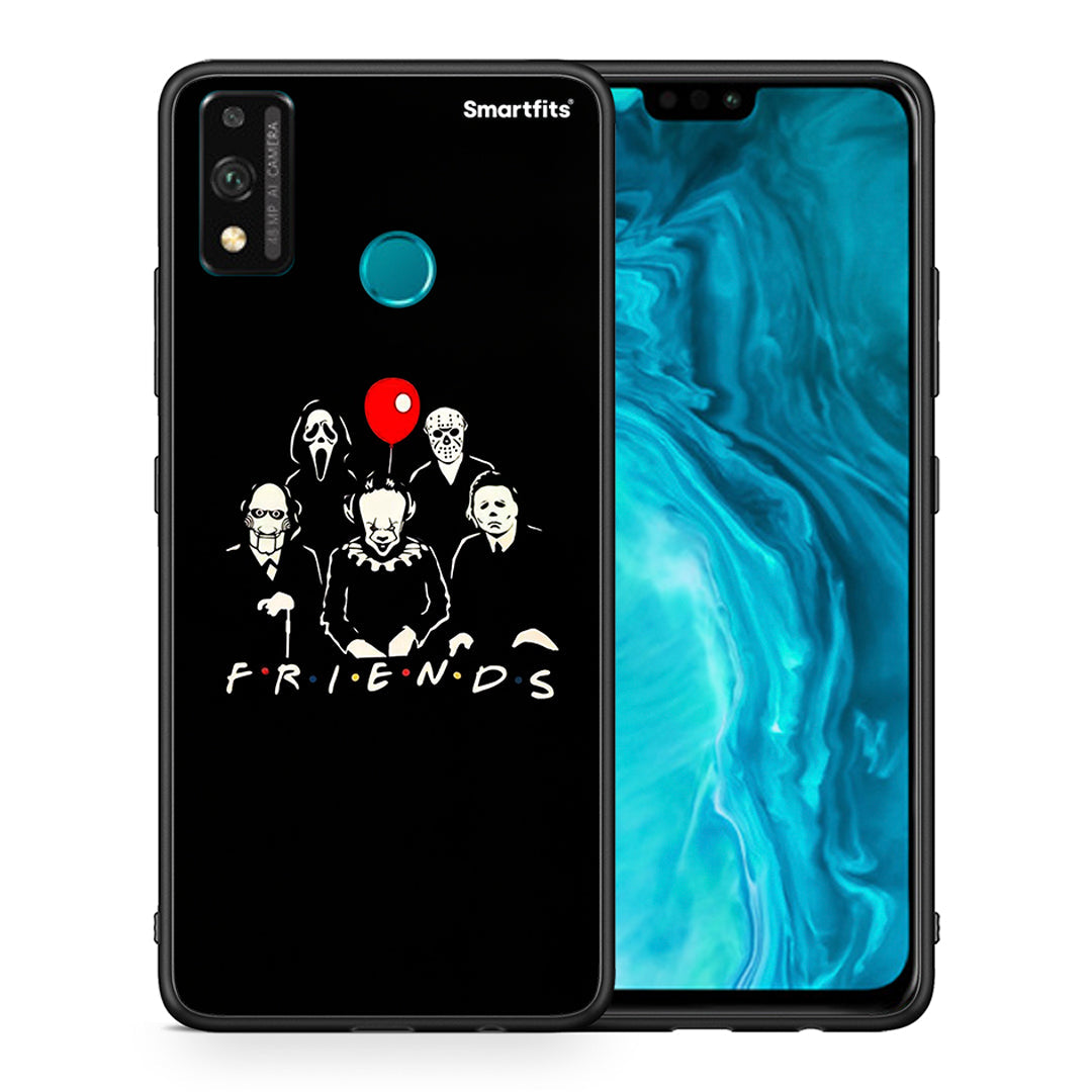 Θήκη Honor 9X Lite Halloween Friends από τη Smartfits με σχέδιο στο πίσω μέρος και μαύρο περίβλημα | Honor 9X Lite Halloween Friends case with colorful back and black bezels