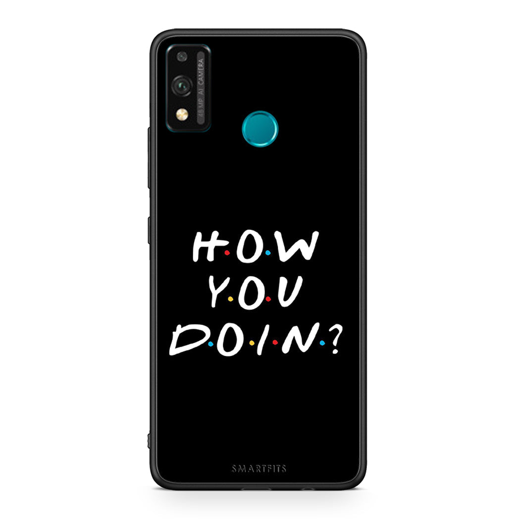 Honor 9X Lite How You Doin θήκη από τη Smartfits με σχέδιο στο πίσω μέρος και μαύρο περίβλημα | Smartphone case with colorful back and black bezels by Smartfits
