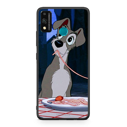 Honor 9X Lite Lady And Tramp 1 Θήκη Αγίου Βαλεντίνου από τη Smartfits με σχέδιο στο πίσω μέρος και μαύρο περίβλημα | Smartphone case with colorful back and black bezels by Smartfits
