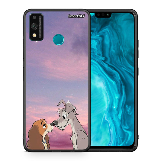 Θήκη Honor 9X Lite Lady And Tramp από τη Smartfits με σχέδιο στο πίσω μέρος και μαύρο περίβλημα | Honor 9X Lite Lady And Tramp case with colorful back and black bezels