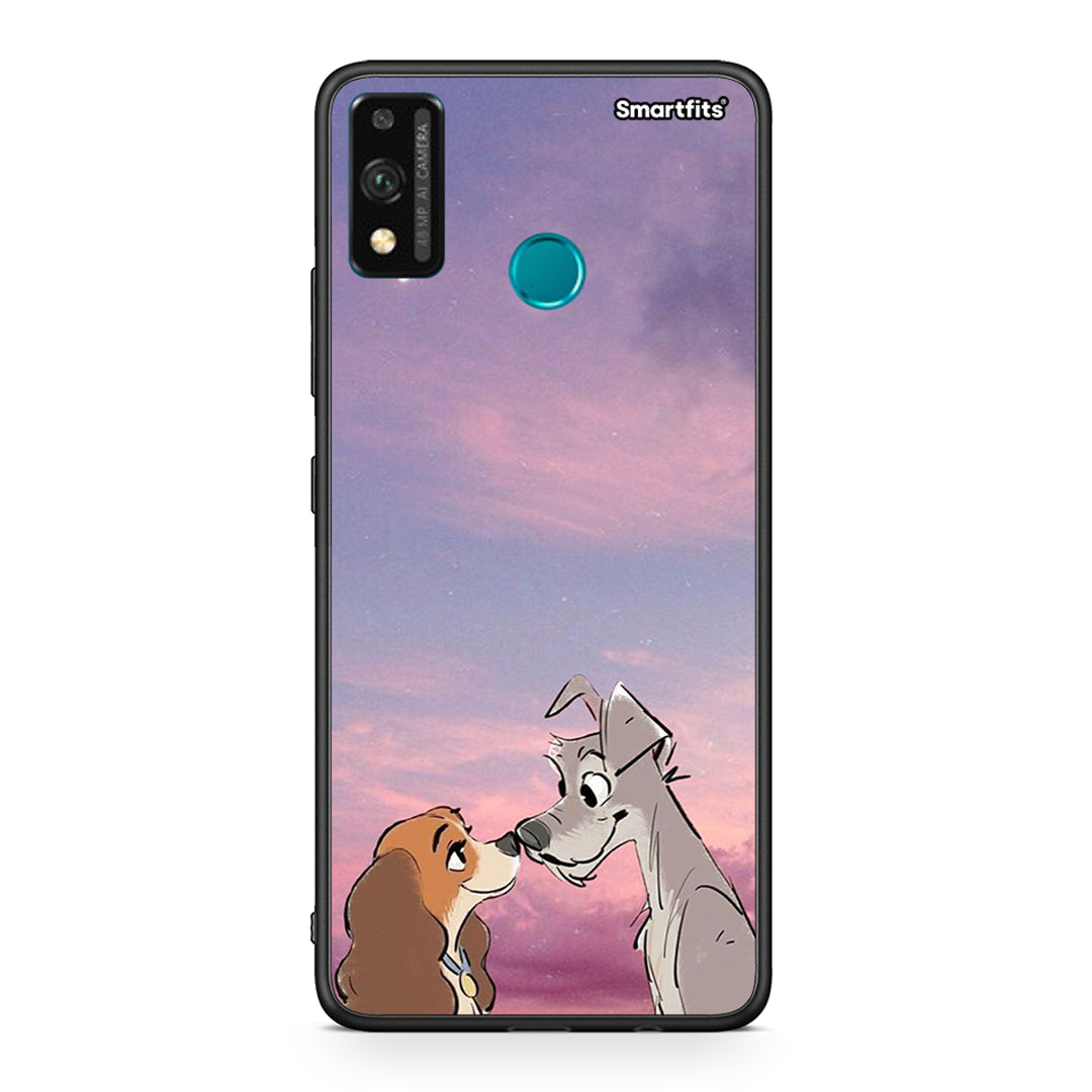 Honor 9X Lite Lady And Tramp θήκη από τη Smartfits με σχέδιο στο πίσω μέρος και μαύρο περίβλημα | Smartphone case with colorful back and black bezels by Smartfits