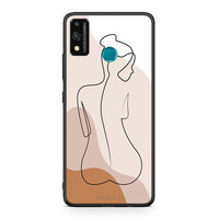 Thumbnail for Honor 9X Lite LineArt Woman θήκη από τη Smartfits με σχέδιο στο πίσω μέρος και μαύρο περίβλημα | Smartphone case with colorful back and black bezels by Smartfits