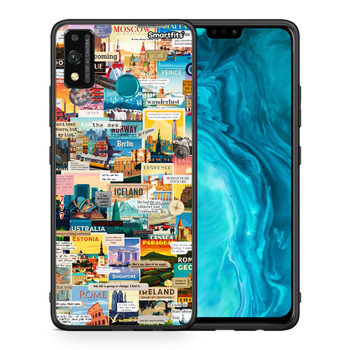 Θήκη Honor 9X Lite Live To Travel από τη Smartfits με σχέδιο στο πίσω μέρος και μαύρο περίβλημα | Honor 9X Lite Live To Travel case with colorful back and black bezels