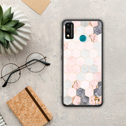 Marble Hexagon Pink - Honor 9X Lite θήκη