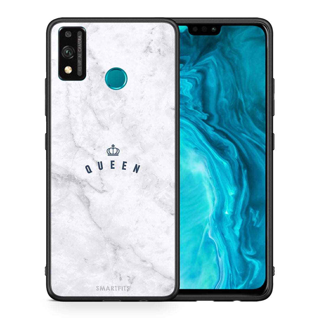 Θήκη Honor 9X Lite Queen Marble από τη Smartfits με σχέδιο στο πίσω μέρος και μαύρο περίβλημα | Honor 9X Lite Queen Marble case with colorful back and black bezels