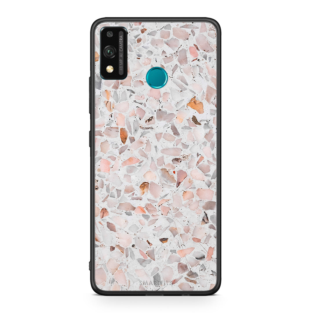 Honor 9X Lite Marble Terrazzo θήκη από τη Smartfits με σχέδιο στο πίσω μέρος και μαύρο περίβλημα | Smartphone case with colorful back and black bezels by Smartfits