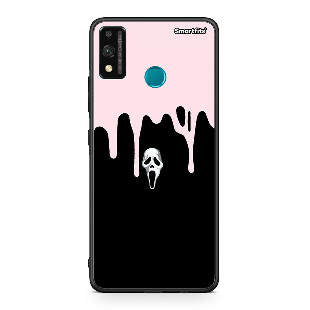 Honor 9X Lite Melting Halloween Mask Θήκη από τη Smartfits με σχέδιο στο πίσω μέρος και μαύρο περίβλημα | Smartphone case with colorful back and black bezels by Smartfits