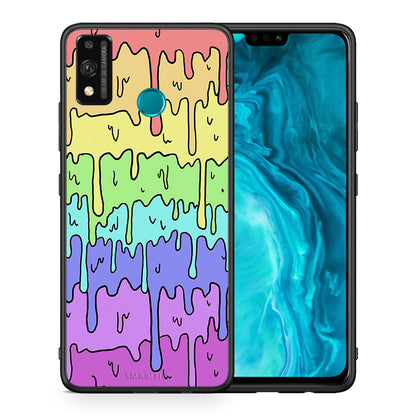 Θήκη Honor 9X Lite Melting Rainbow από τη Smartfits με σχέδιο στο πίσω μέρος και μαύρο περίβλημα | Honor 9X Lite Melting Rainbow case with colorful back and black bezels