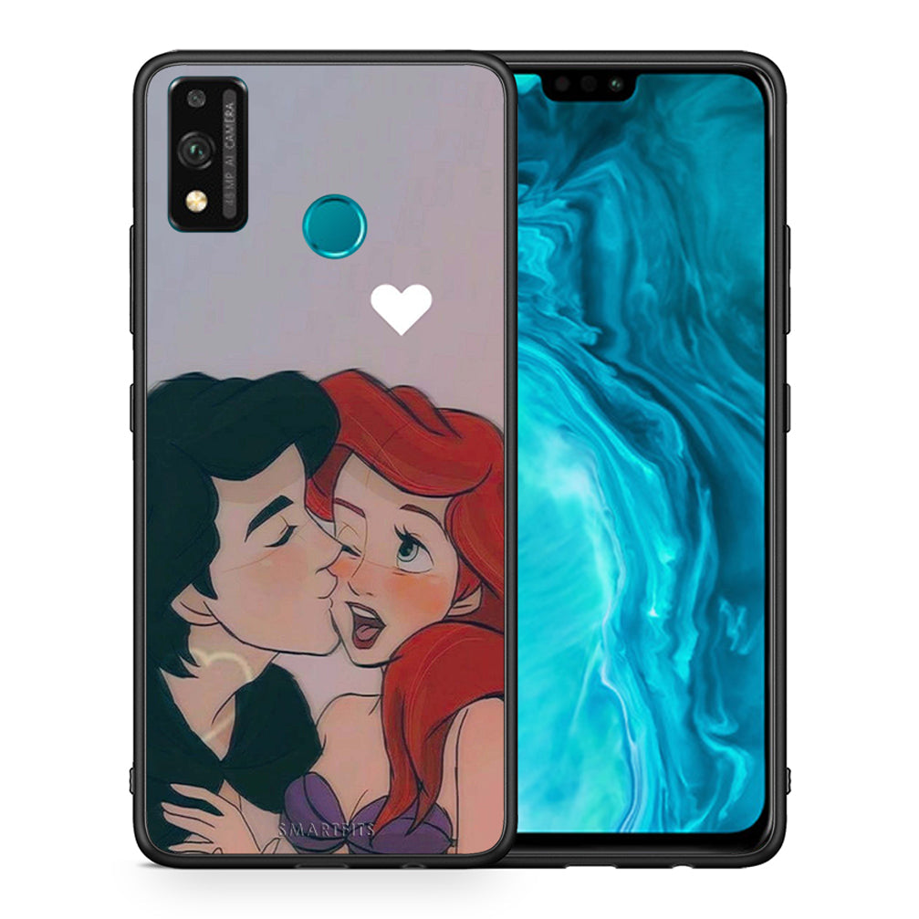 Θήκη Αγίου Βαλεντίνου Honor 9X Lite Mermaid Love από τη Smartfits με σχέδιο στο πίσω μέρος και μαύρο περίβλημα | Honor 9X Lite Mermaid Love case with colorful back and black bezels