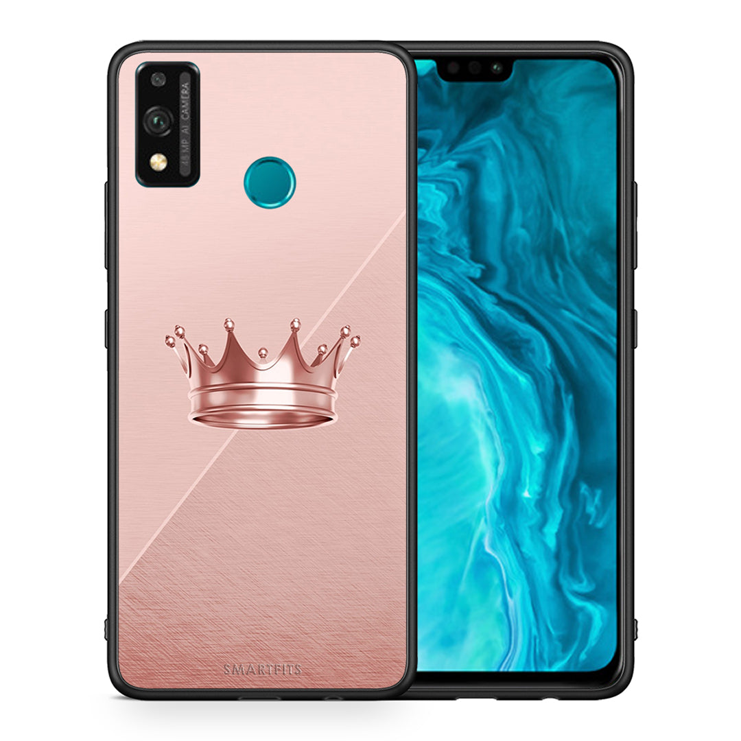 Θήκη Honor 9X Lite Crown Minimal από τη Smartfits με σχέδιο στο πίσω μέρος και μαύρο περίβλημα | Honor 9X Lite Crown Minimal case with colorful back and black bezels