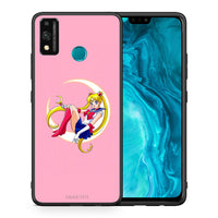 Thumbnail for Θήκη Honor 9X Lite Moon Girl από τη Smartfits με σχέδιο στο πίσω μέρος και μαύρο περίβλημα | Honor 9X Lite Moon Girl case with colorful back and black bezels