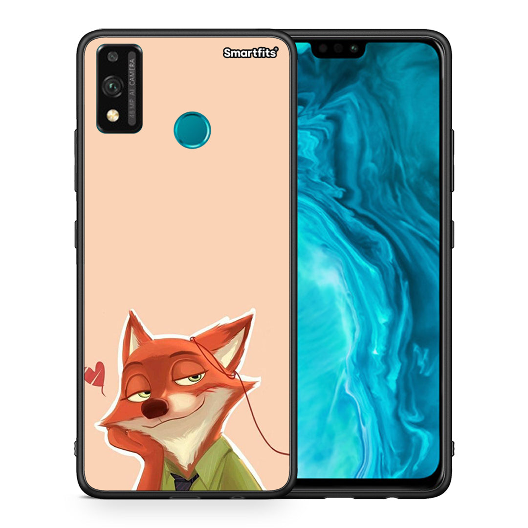 Θήκη Honor 9X Lite Nick Wilde And Judy Hopps Love 1 από τη Smartfits με σχέδιο στο πίσω μέρος και μαύρο περίβλημα | Honor 9X Lite Nick Wilde And Judy Hopps Love 1 case with colorful back and black bezels